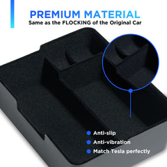 Nestour 2016-2020 Tesla Model 3 / Y Center Console Organizer  (Flocking)