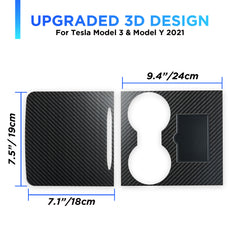 Nestour 2021 2022 Tesla Model 3 / Y Console Wrap (Matte Carbon Fiber)