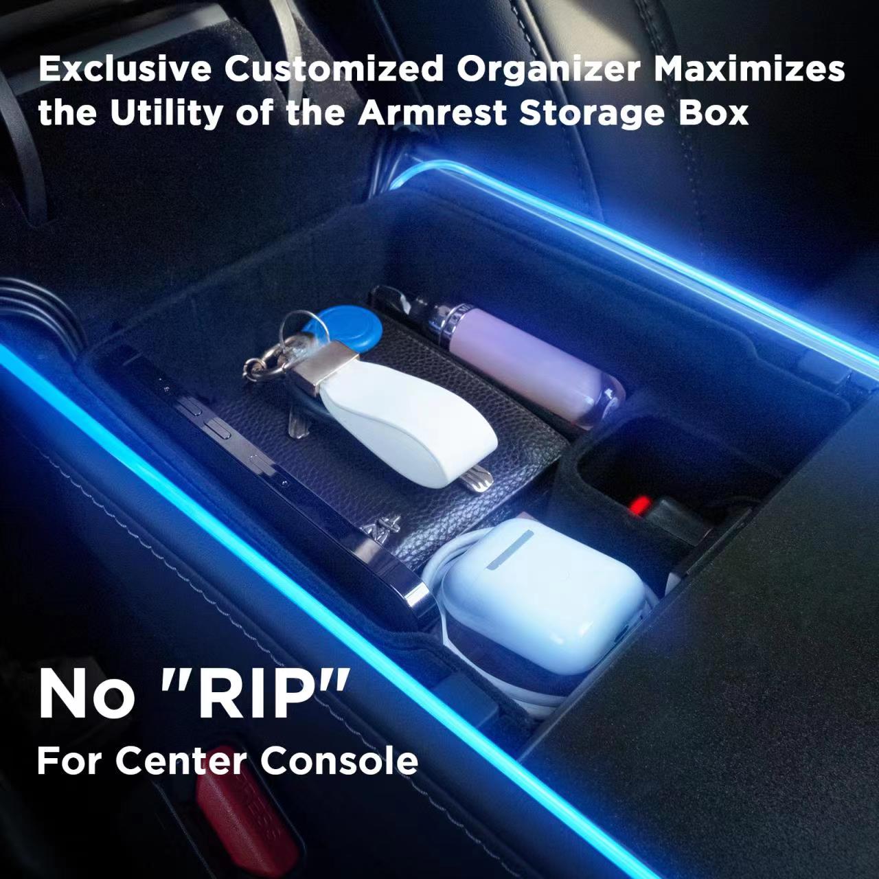 Nestour Armrest Organizer For Tesla Model 3/Y Designed Exclusively For Nestour Neon Lights