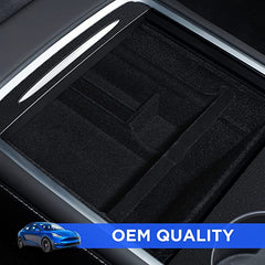 Nestour Upgraded 4PCS 2021 2022 2023 Tesla Model 3 Model Y Flocked Center Console Organizer
