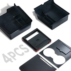 Nestour Upgraded 4PCS 2021 2022 2023 Tesla Model 3 Model Y Flocked Center Console Organizer