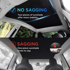 Nestour Tesla Model Y Sunshade, Foldable Sunroof Window Shade Accessories Fit for Tesla Model Y 2020-2023, with UV/Heat Insulation Film (Set of 2)