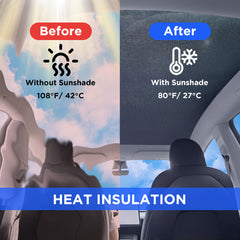 Nestour for Tesla Model Y Sunshade, Foldable Sunroof Window Shade Accessories Fit for Tesla Model Y 2020-2023, with UV/Heat Insulation Film
